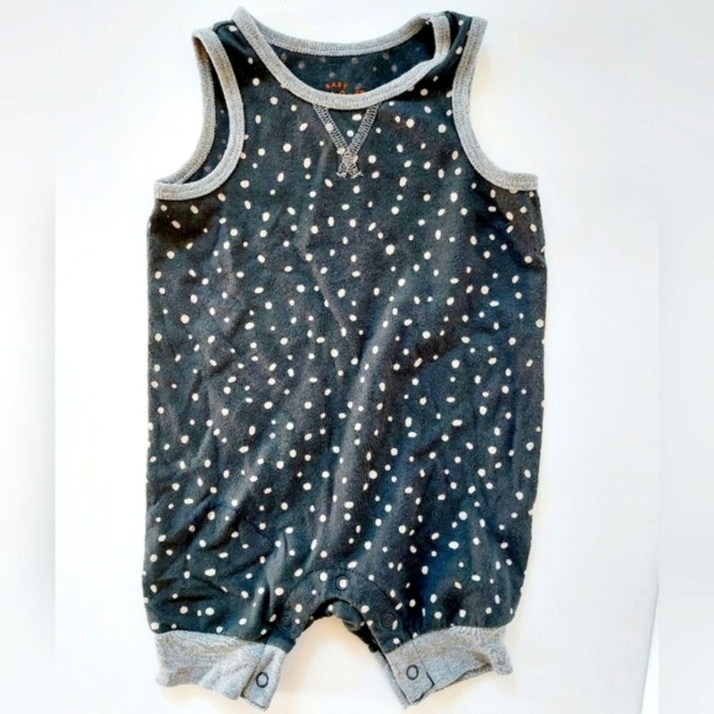 Grey Polkadot Sleeveless‎ Bodysuit/Romper 3-6 months